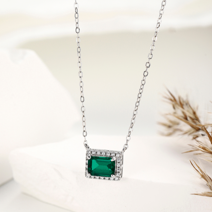 Emerald Cut Emerald  Necklace