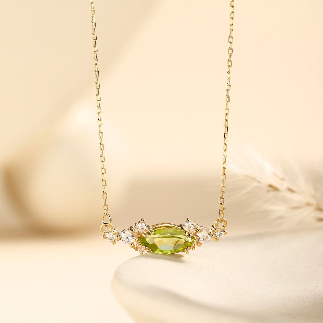 Marquise Cut Peridot Necklace