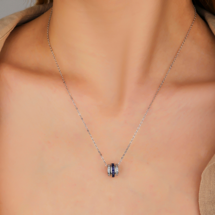 Round Cut Sapphire Necklace