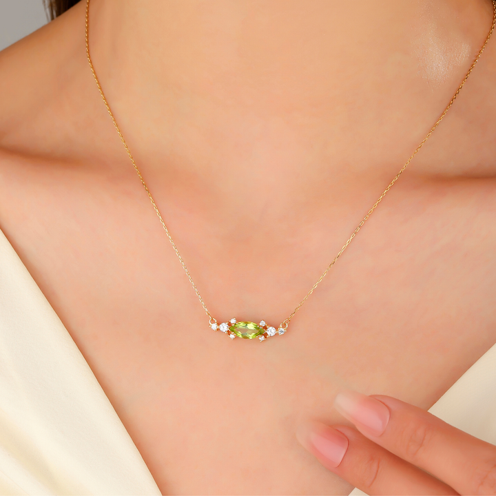 Marquise Cut Peridot Necklace