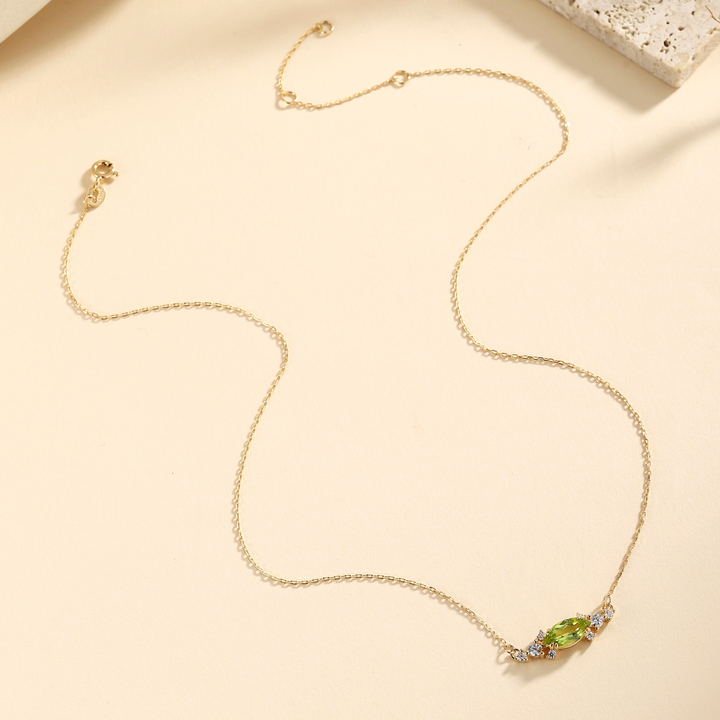 Marquise Cut Peridot Necklace