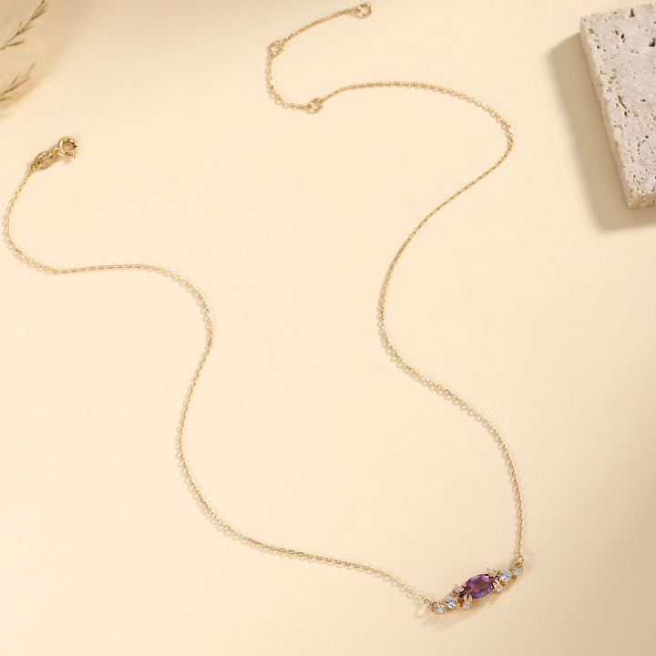 Marquise Cut Amethyst Necklace
