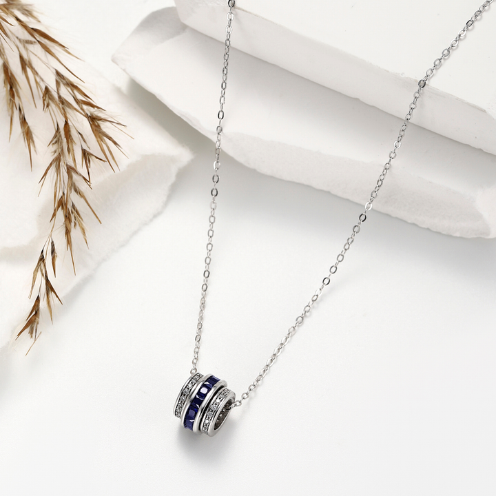 Round Cut Sapphire Necklace