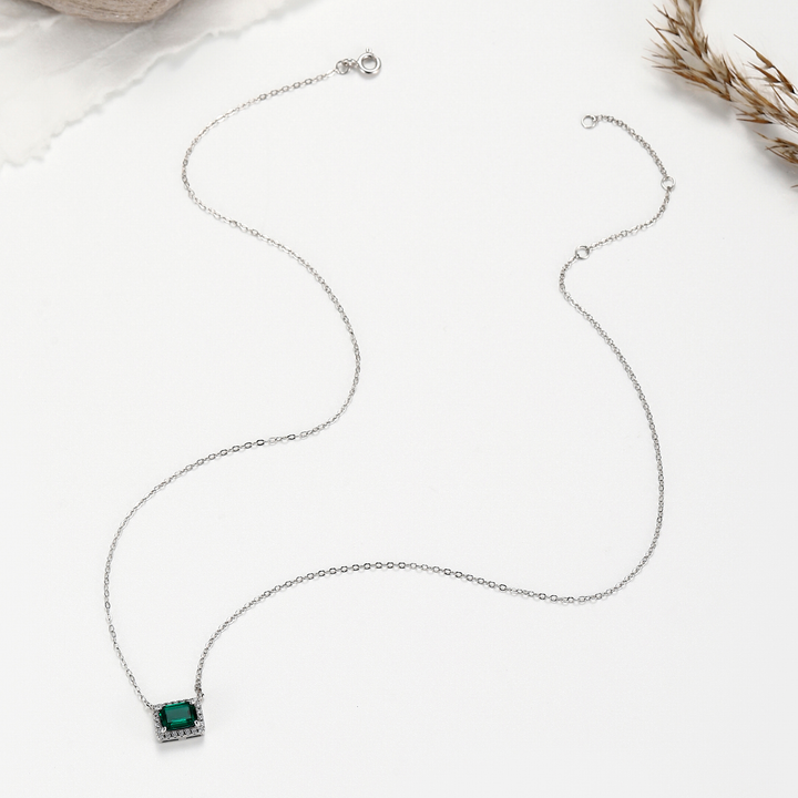 Emerald Cut Emerald  Necklace