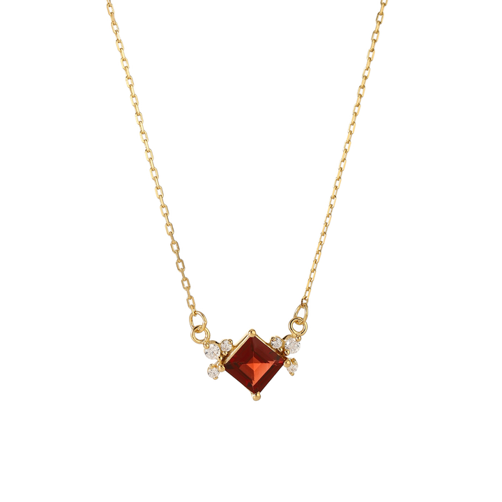 Princess Cut Garnet Necklace