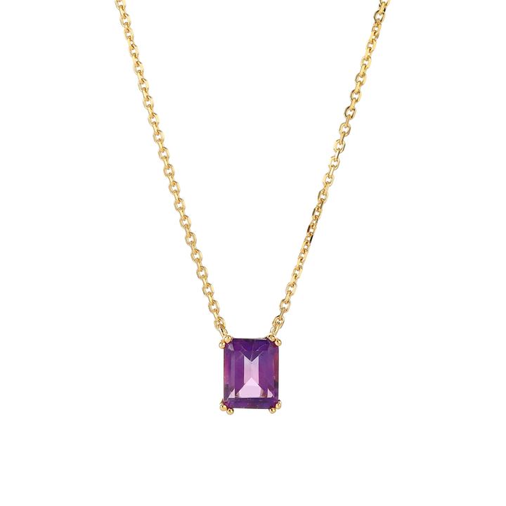 Amethyst Emerald Cut Necklace