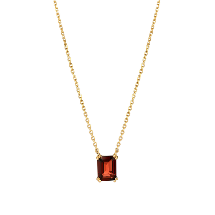Garnet Emerald Cut Necklace