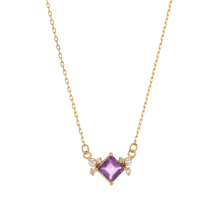 Princess Cut Amethyst Necklace