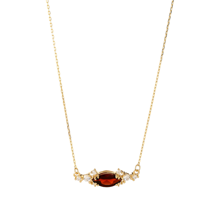Marquise Cut Garnet Necklace