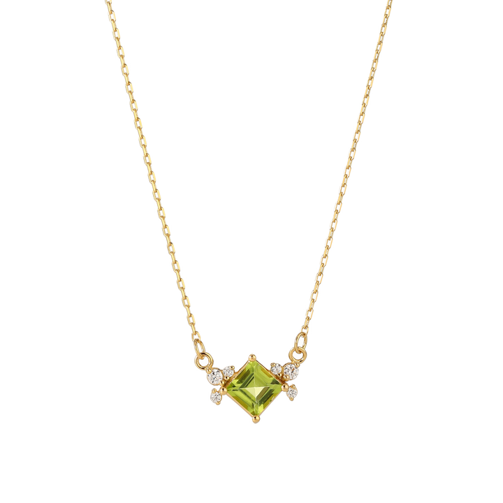 Princess Cut Peridot Necklace