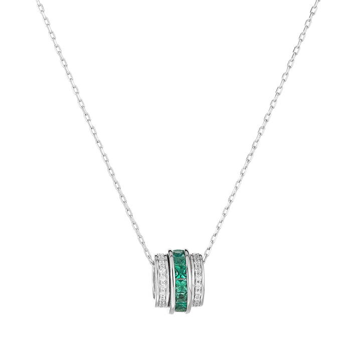 Barrel Pendant Emerald Necklace