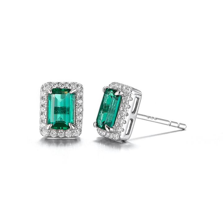 Emerald Cut Emerald Studs