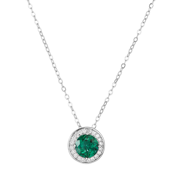 Round Cut Emerald Necklace