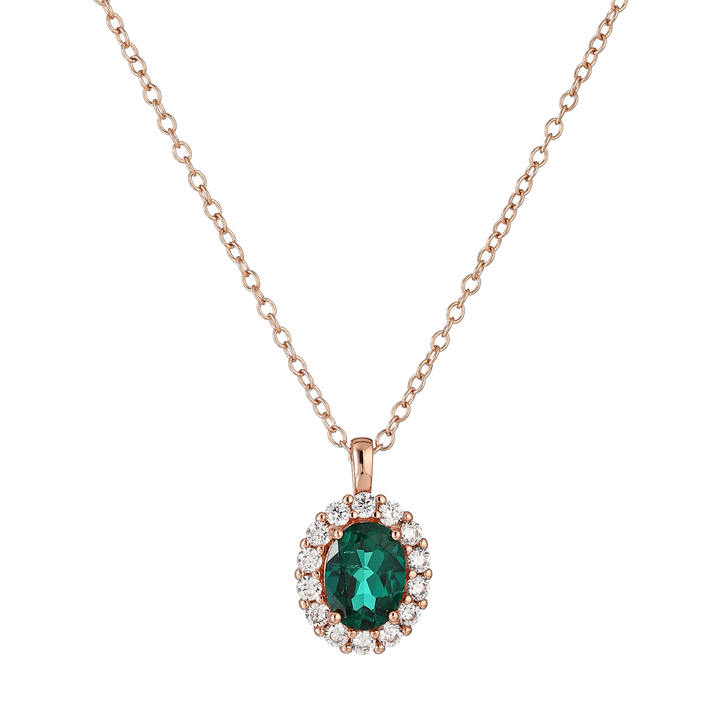 Oval Cut Emerald Necklace