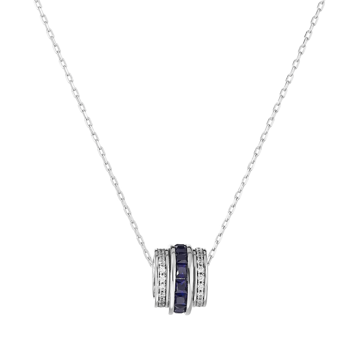 Round Cut Sapphire Necklace