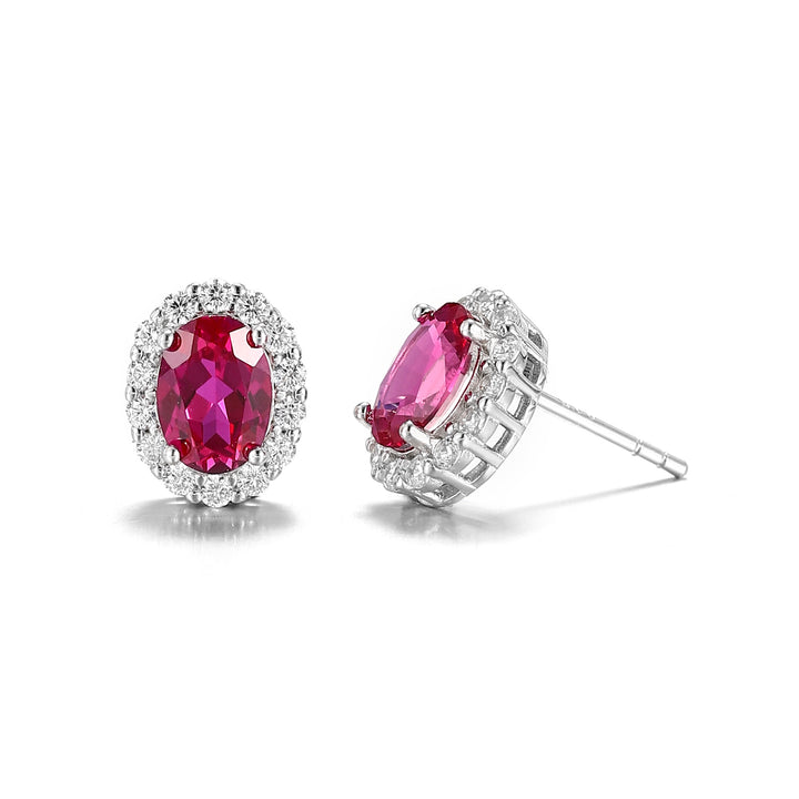 Oval Cut Ruby Studs