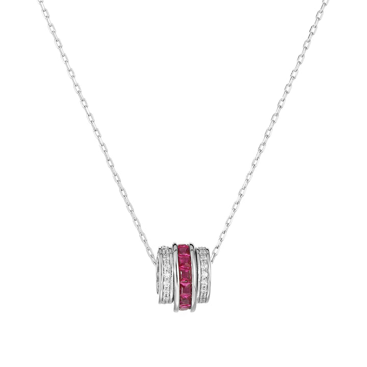 Barrel Ruby Necklace