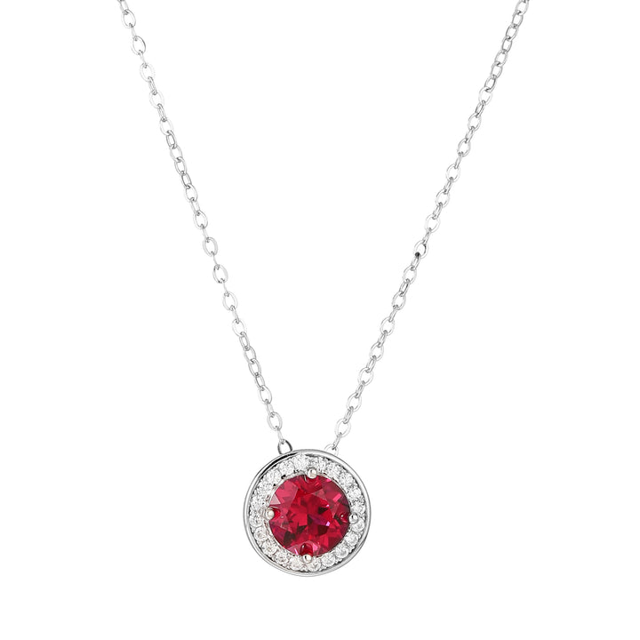 Round Cut Ruby Necklace