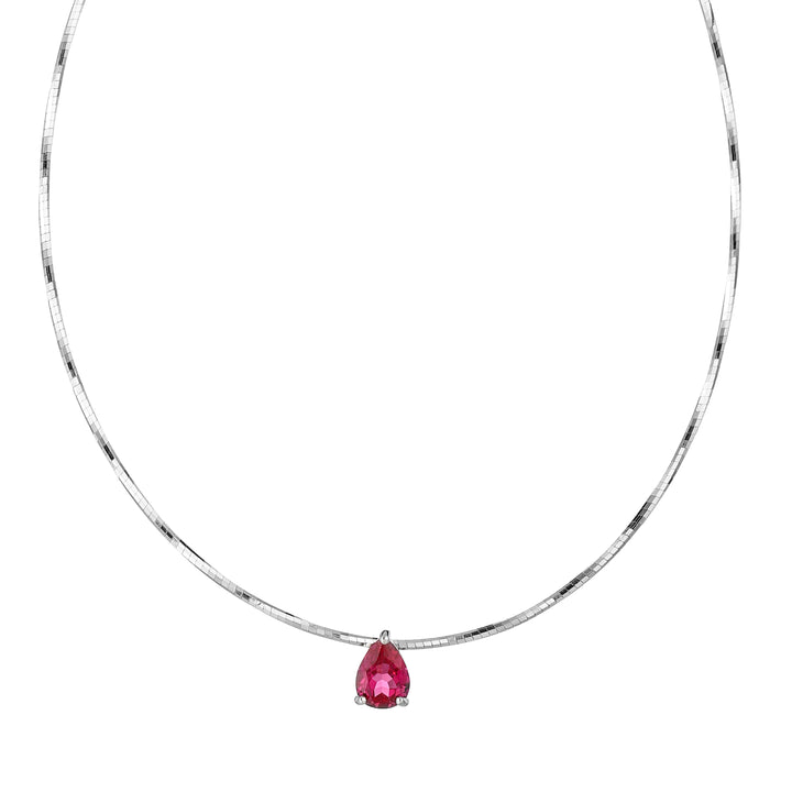 Pear Cut Ruby Necklace