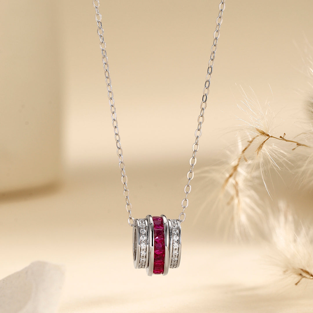 Barrel Ruby Necklace