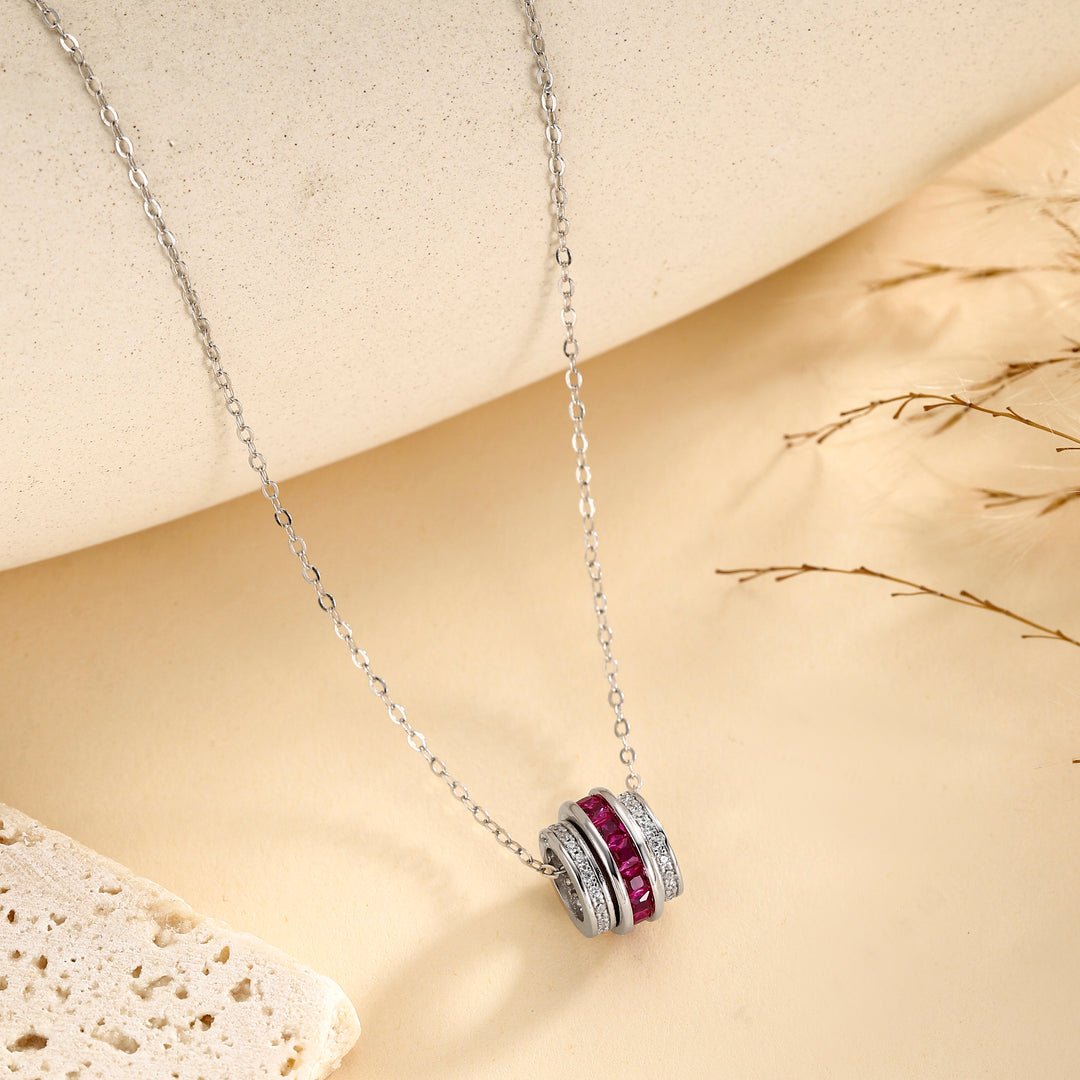 Barrel Ruby Necklace