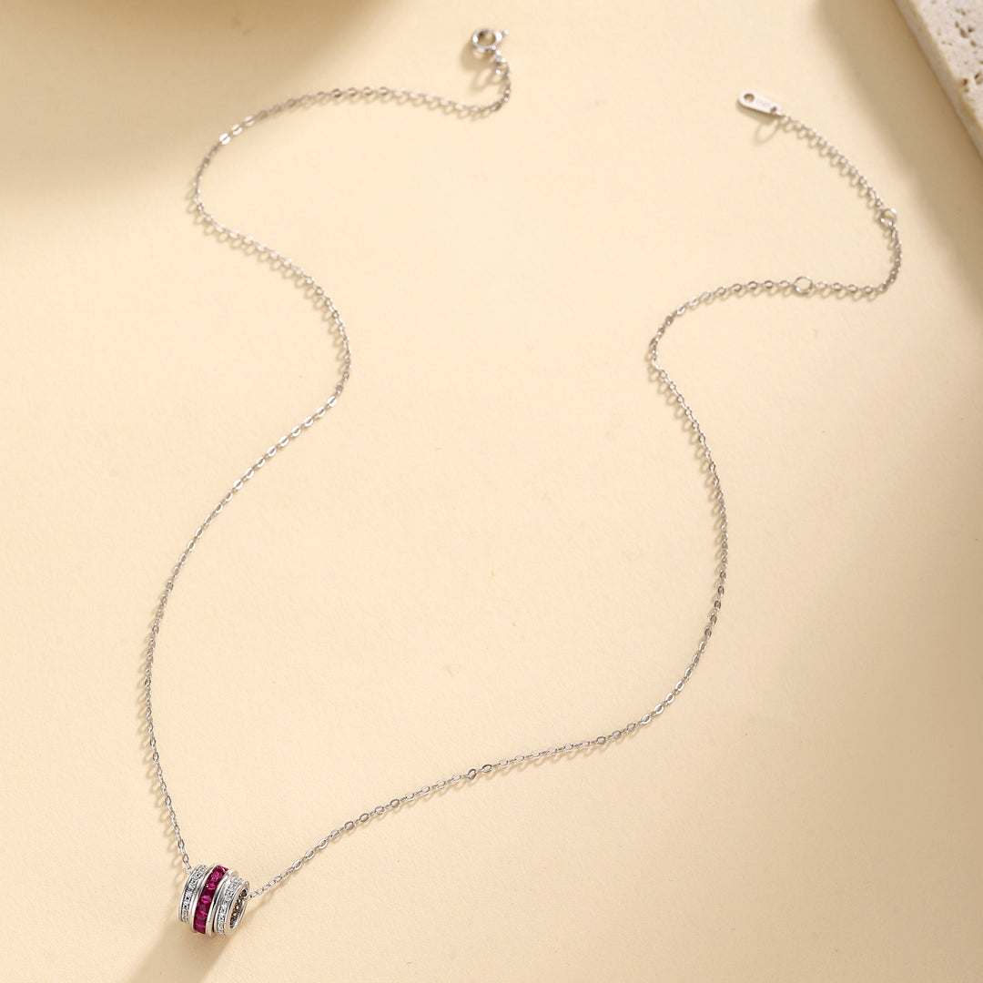 Barrel Ruby Necklace