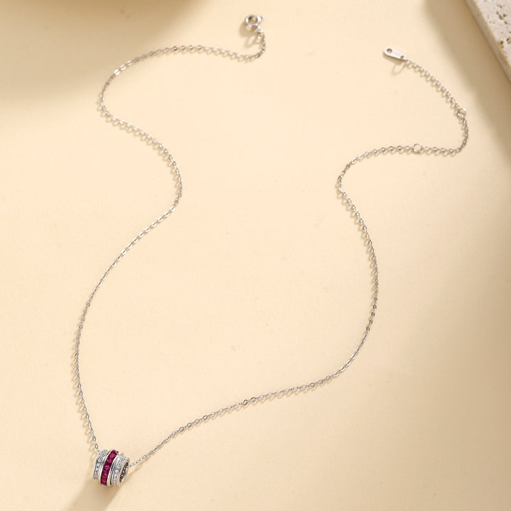 Barrel Ruby Necklace