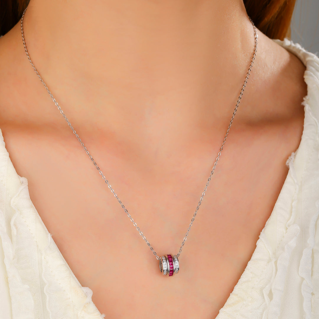 Barrel Ruby Necklace