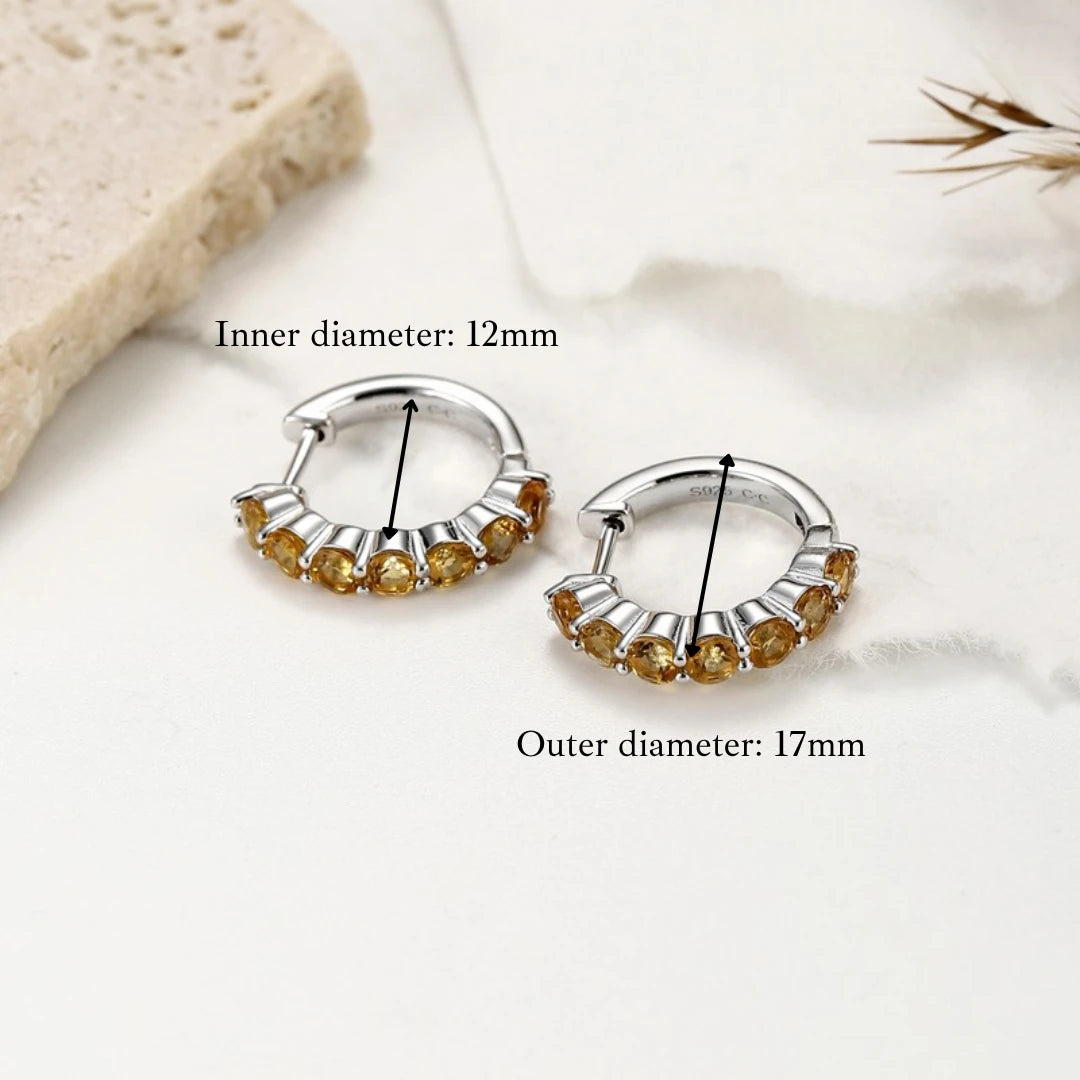 Huggie hoop earring size: 12mm inner diameter, 17mm outer diameter