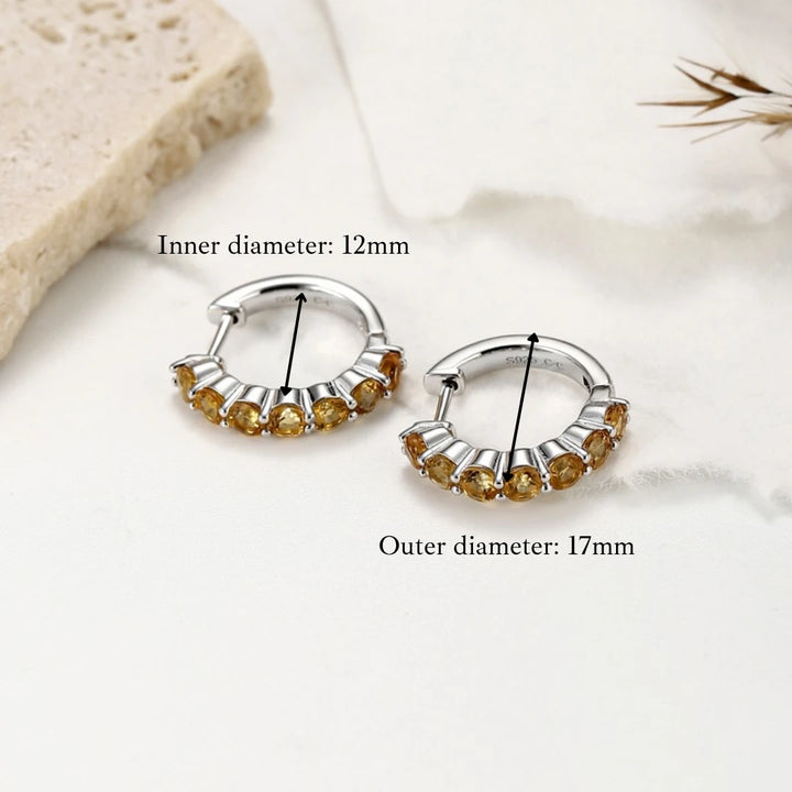 Huggie hoop earring size: 12mm inner diameter, 17mm outer diameter